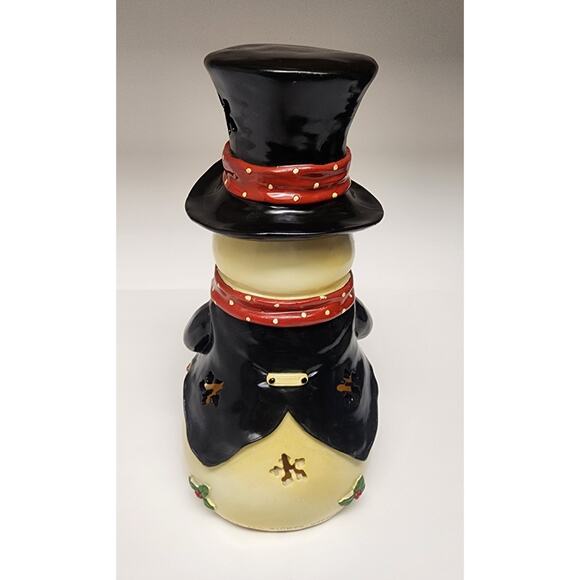 Lincolnshire The Original Tuxedo Snowman luminary-10" Lantern - Picture 3 of 15